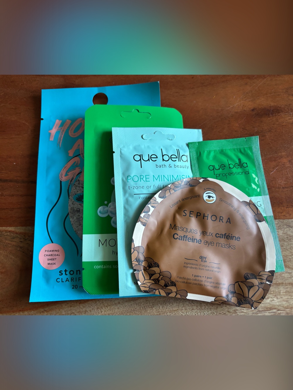 Sephora Caffeine Eye Mask and Assorted Face Masks